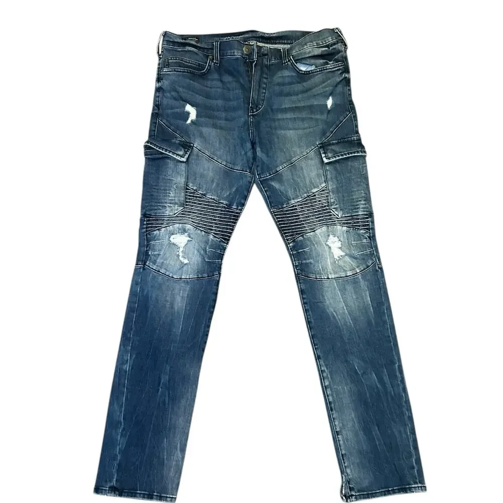 True Religion Men’s Rocco Relaxed Skinny Denim Jeans Size 34